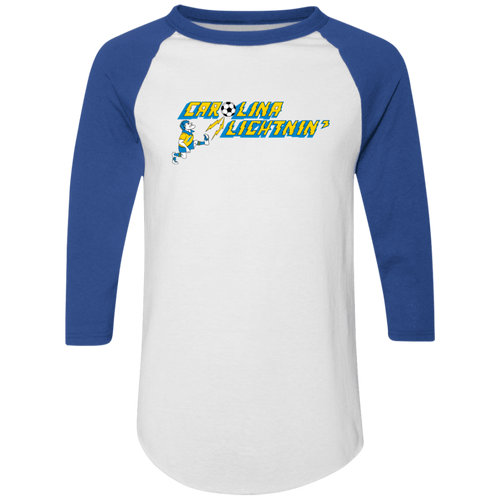Carolina Lightnin' Raglan Shirt Colorblock ASL Soccer color White/Royal Blue