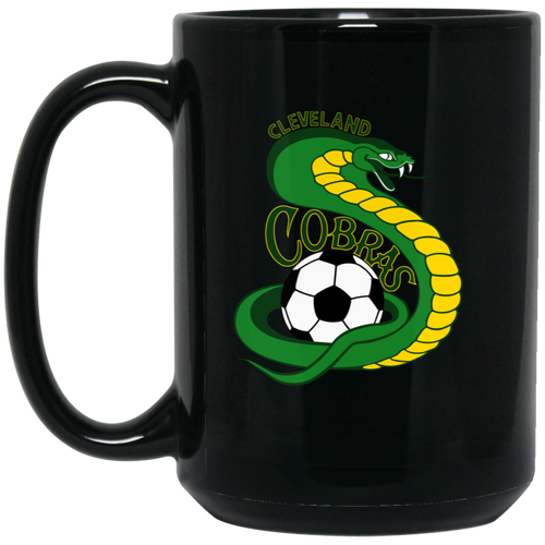 Cleveland Cobras Mug 15 oz. Black Glossy Ceramic ASL Soccer