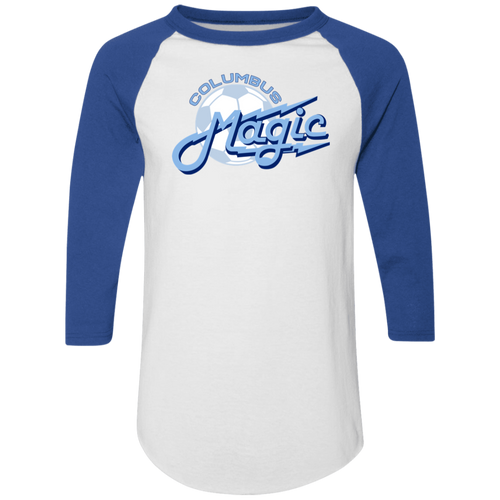 Columbus Magic Raglan Shirt Colorblock ASL Soccer color White/Royal Blue