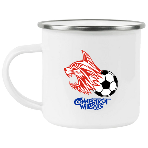 Connecticut Wildcats Camping Mug 12oz Enamel ASL Soccer