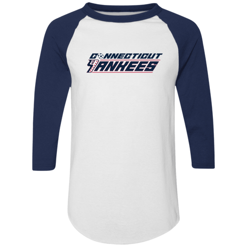 Connecticut Yankees Raglan Shirt Colorblock ASL Soccer color White/Navy Blue