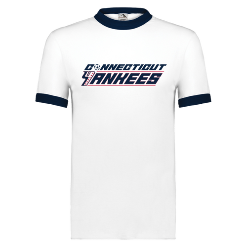 Connecticut Yankees Ringer T-shirt ASL Soccer color White/Navy