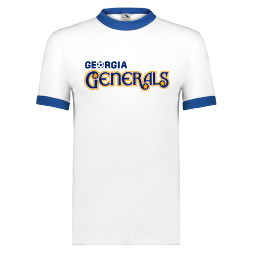 Georgia Generals Ringer T-shirt ASL Soccer color White/Royal Blue