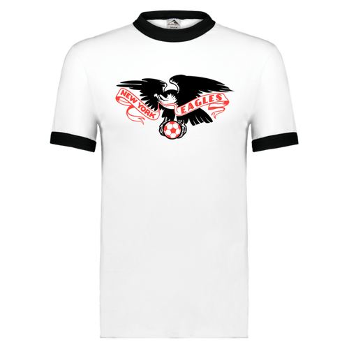 New York Eagles Ringer T-shirt ASL Soccer color White/Black