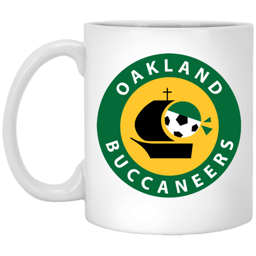 Oakland Buccaneers Mug 11 oz. White Glossy Ceramic ASL Soccer
