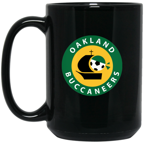 Oakland Buccaneers Mug 15 oz. Black Glossy Ceramic ASL Soccer
