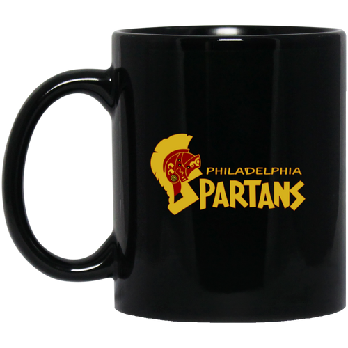 Philadelphia Spartans Mug 11 oz. Black Glossy Ceramic ASL Soccer