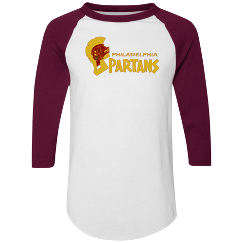 Philadelphia Spartans Raglan Shirt Colorblock ASL Soccer color White/Maroon