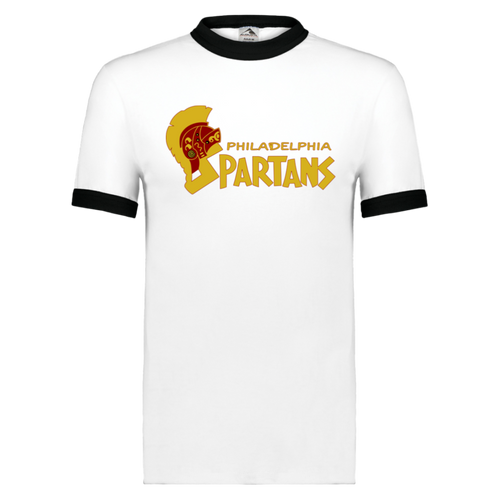 Philadelphia Spartans Ringer T-shirt ASL Soccer color White/Black