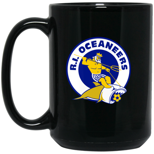 Rhode Island Oceaneers Mug 15 oz. Black Glossy Ceramic ASL Soccer