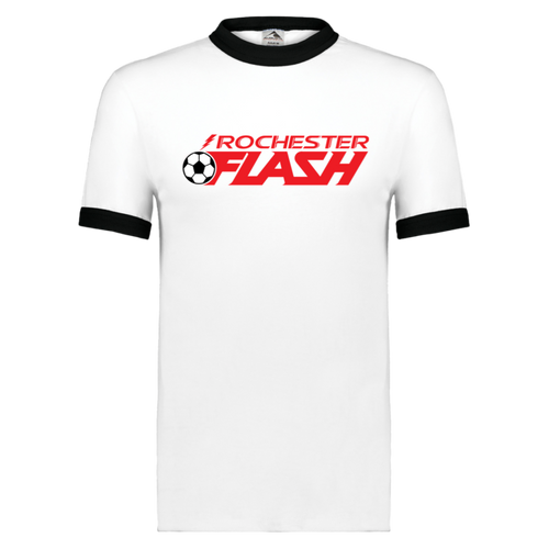 Rochester Flash Ringer T-shirt ASL Soccer color White/Black