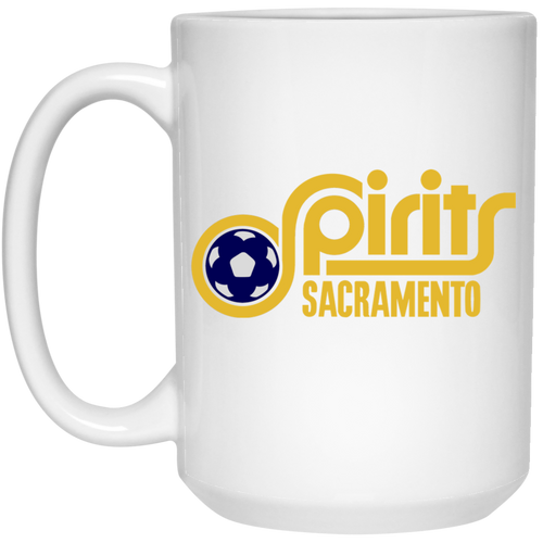 Sacramento Spirits Mug 15 oz. White Glossy Ceramic ASL Soccer