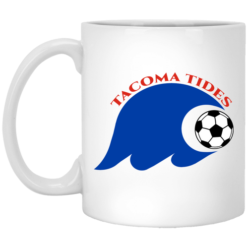 Tacoma Tides Mug 11 oz. White Glossy Ceramic ASL Soccer