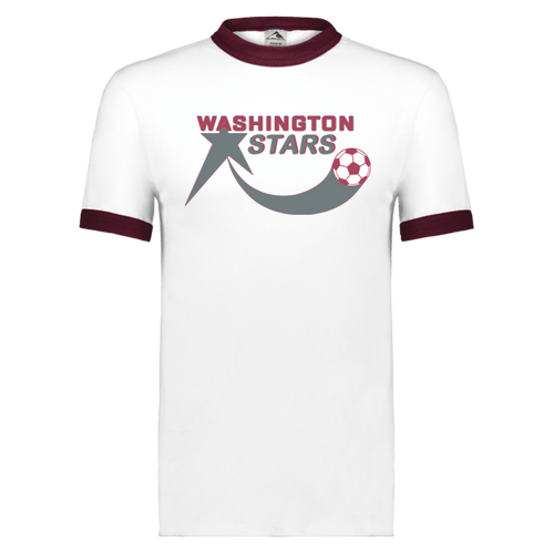 Washington Stars Ringer T-shirt ASL Soccer color White/Maroon