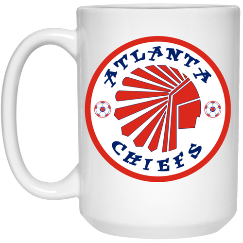 Atlanta Chiefs Mug 15 oz. White Glossy Ceramic NASL Soccer