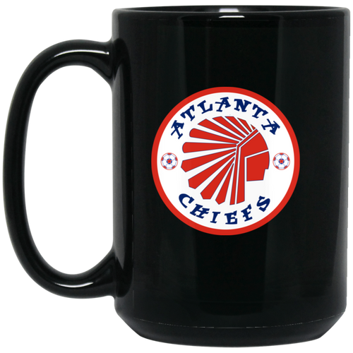Atlanta Chiefs Mug 15 oz. Black Glossy Ceramic NASL Soccer