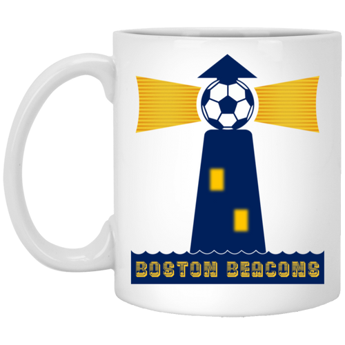Boston Beacons Mug 11 oz. White Glossy Ceramic NASL Soccer