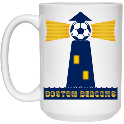 Boston Beacons Mug 15 oz. White Glossy Ceramic NASL Soccer