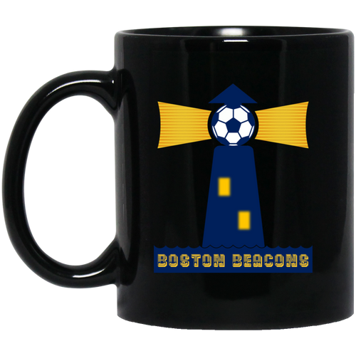 Boston Beacons Mug 11 oz. Black Glossy Ceramic NASL Soccer