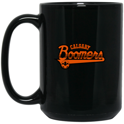 Calgary Boomers Mug 15 oz. Black Glossy Ceramic | NASL Soccer