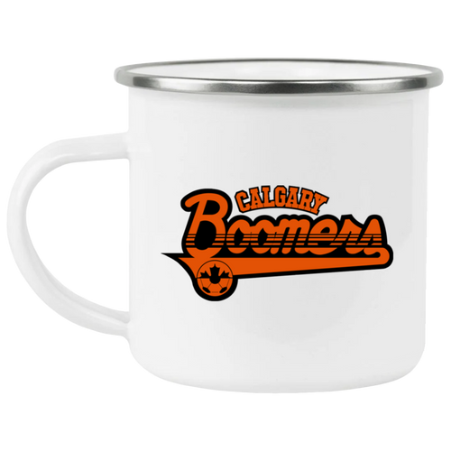 Calgary Boomers Camping Mug 12 oz. Enamel NASL Soccer color White