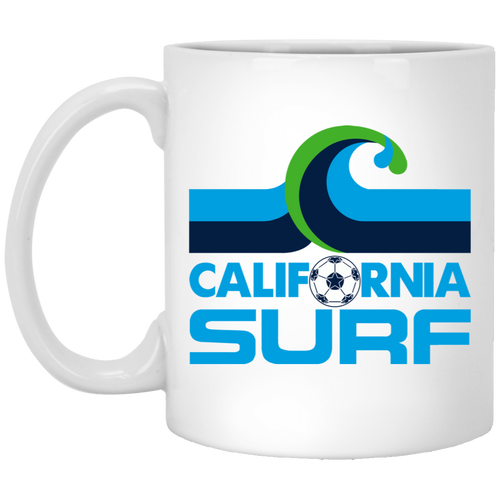 California Surf Mug 11 oz. White Glossy Ceramic NASL Soccer