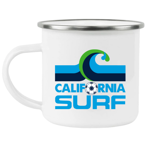 California Surf Camping Mug 12 oz. Enamel NASL Soccer color White