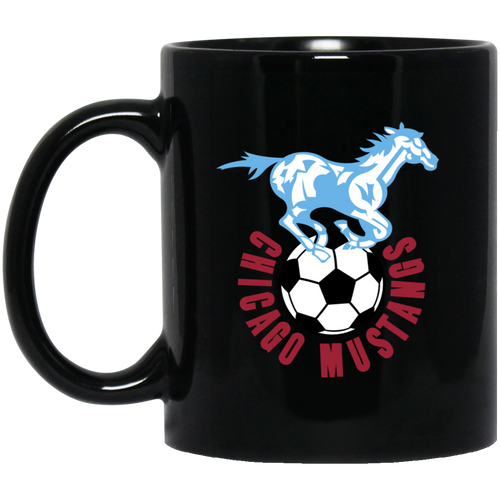 Chicago Mustangs Mug 11 oz. Black Glossy Ceramic NASL Soccer