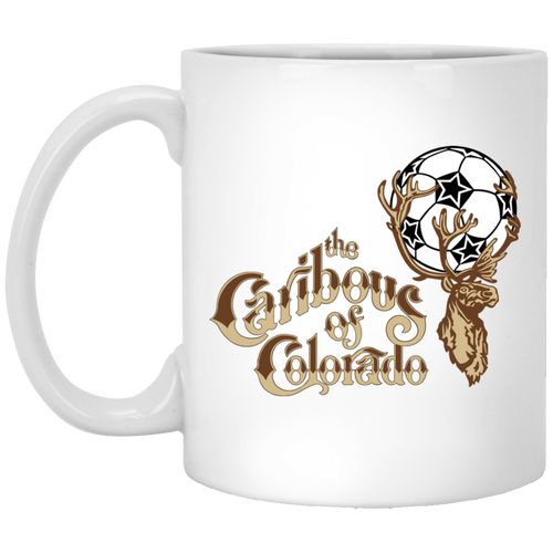 Colorado Caribous Mug 11 oz. Glossy Ceramic NASL Soccer color White