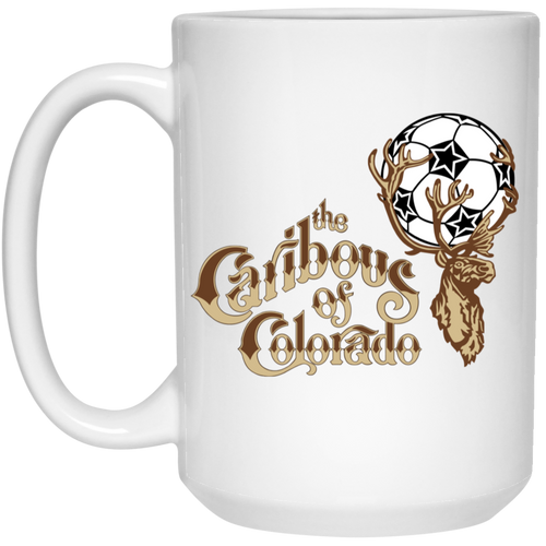 Colorado Caribous Mug 15 oz. White Glossy Ceramic NASL Soccer