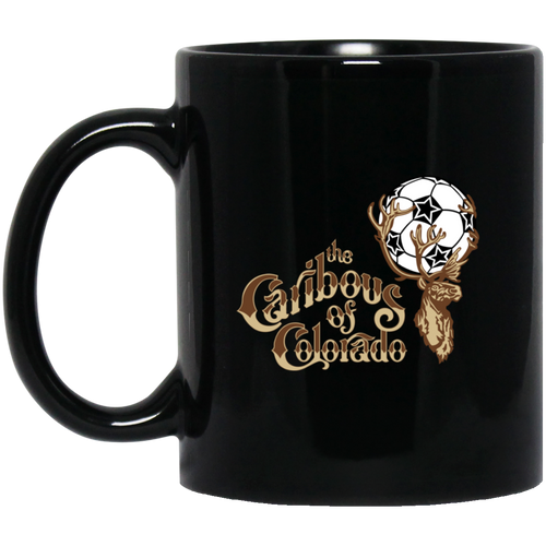 Colorado Caribous Mug 11 oz. Black Glossy Ceramic NASL Soccer