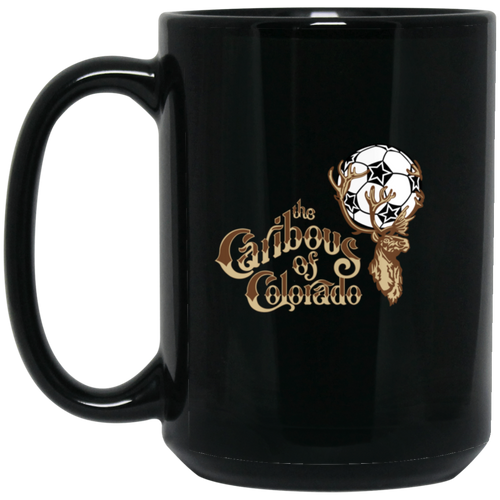 Colorado Caribous Mug 15 oz. Black Glossy Ceramic NASL Soccer
