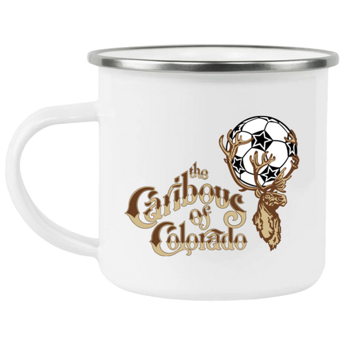 Colorado Caribous Camping Mug 12 oz. Enamel NASL Soccer color White