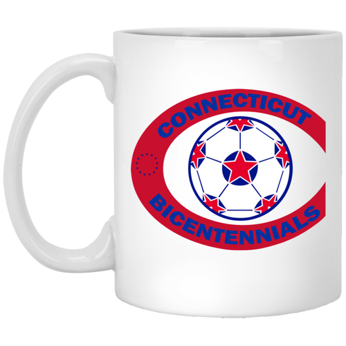 Connecticut Bicentennials Mug 11 oz. Glossy Ceramic NASL Soccer color White