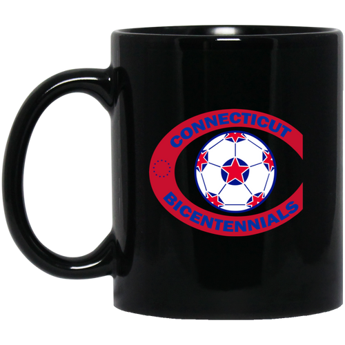 Connecticut Bicentennials Mug 11 oz. Black Glossy Ceramic NASL Soccer
