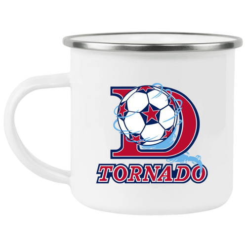 Dallas Tornado Camping Mug 12 oz. Enamel NASL Soccer color White