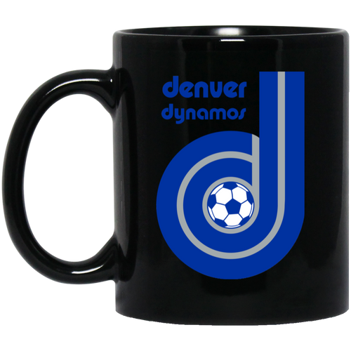 Denver Dynamos Mug 11 oz. Black Glossy Ceramic NASL Soccer