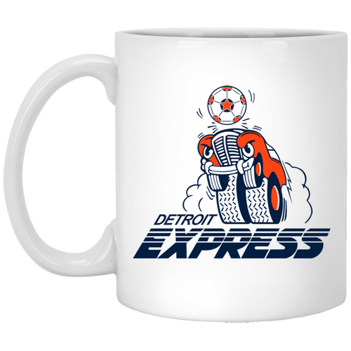 Detroit Express Mug 11 oz. Glossy Ceramic NASL Soccer color White