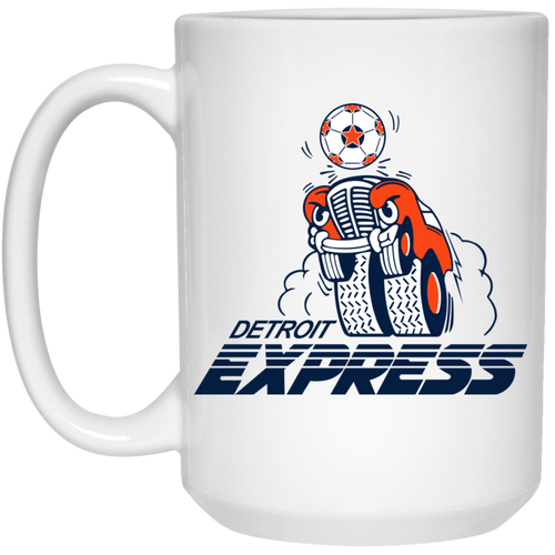 Detroit Express Mug 15 oz. White Glossy Ceramic NASL Soccer