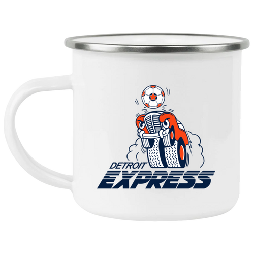 Detroit Express Camping Mug 12 oz. Enamel NASL Soccer color White