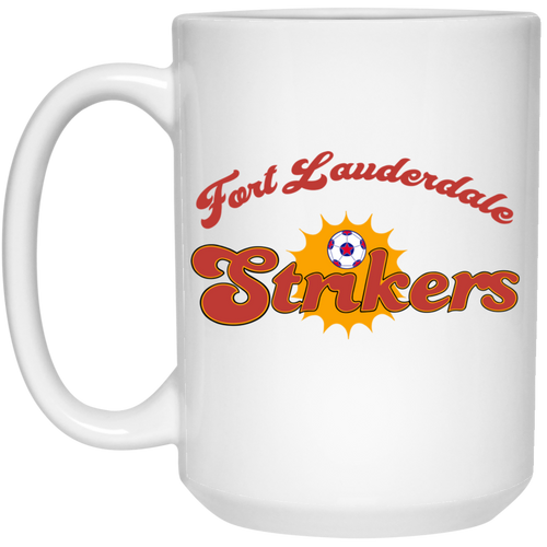 Fort Lauderdale Strikers Mug 15 oz. White Glossy Ceramic NASL Soccer