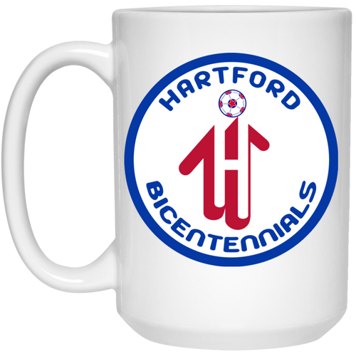Hartford Bicentennials Mug 15 oz. White Glossy Ceramic NASL Soccer
