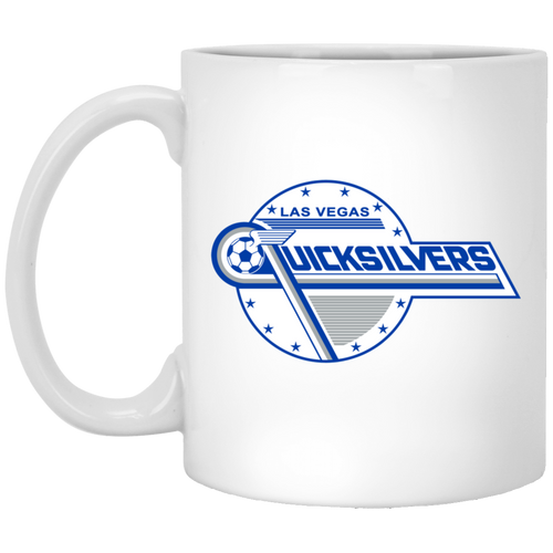Las Vegas Quicksilvers Mug 11 oz. Glossy Ceramic NASL Soccer color White
