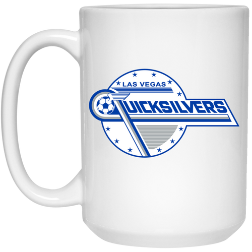 Las Vegas Quicksilvers Mug 15 oz. White Glossy Ceramic NASL Soccer