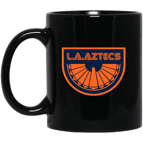 Los Angeles Aztecs Mug 11 oz. Black Glossy Ceramic NASL Soccer