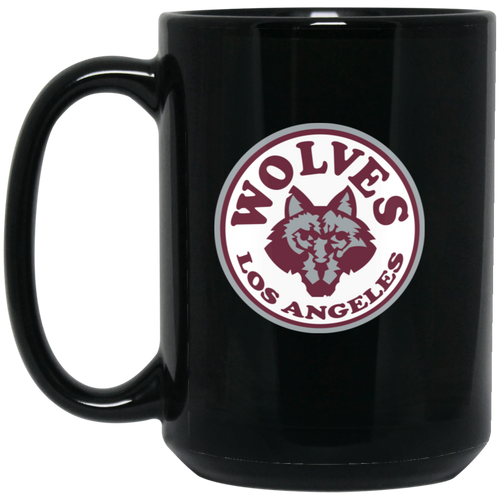Los Angeles Wolves Mug 15 oz. Black Glossy Ceramic NASL Soccer