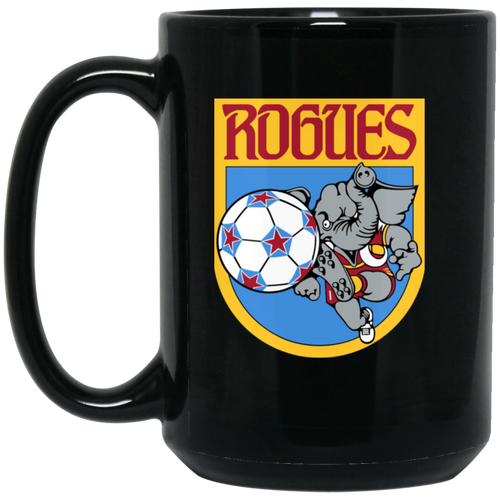 Memphis Rogues Mug 15 oz. Black Glossy Ceramic NASL Soccer