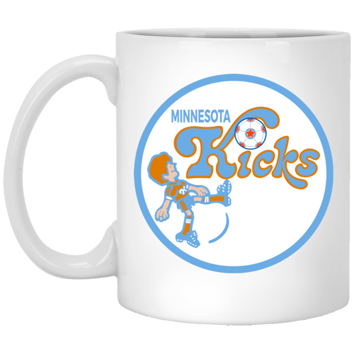 Minnesota Kicks Mug 11 oz. Glossy Ceramic NASL Soccer color White