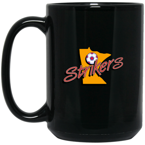 Minnesota Strikers Mug 15 oz. Black Glossy Ceramic NASL Soccer