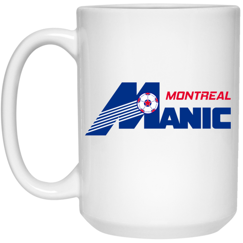 Montreal Manic Mug 15 oz. White Glossy Ceramic NASL Soccer